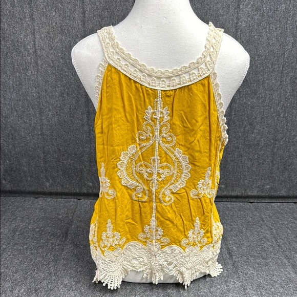 Ultra Pink Yellow Cream Embellished Tank Top - Picture 3 of 4